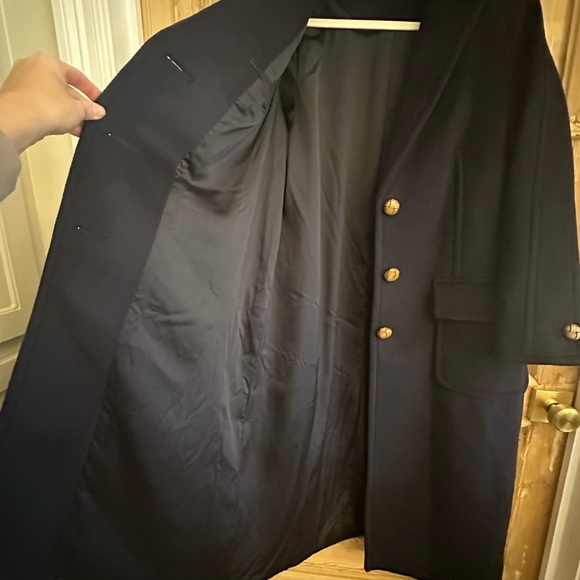 Tory Burch Navy Double Faced Wool Overcoat - Picture 9 of 16